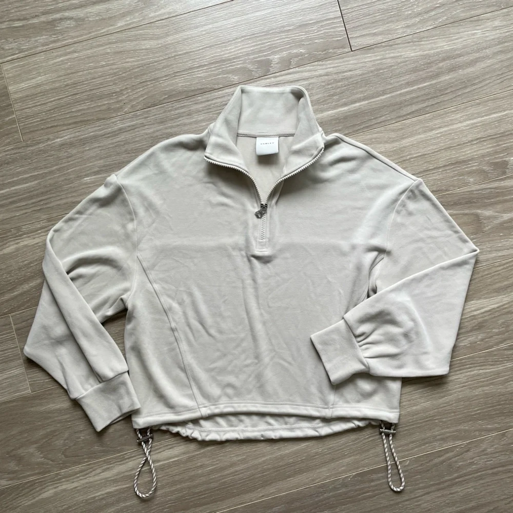Varley Women’s Half Zip Sweater Drawcord Hem Midlayer Sz S Cream NWOT - Picture 9 of 9